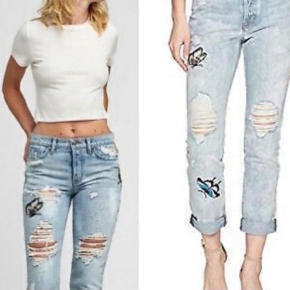 Hudson Monarch Embroidered Jeans  29